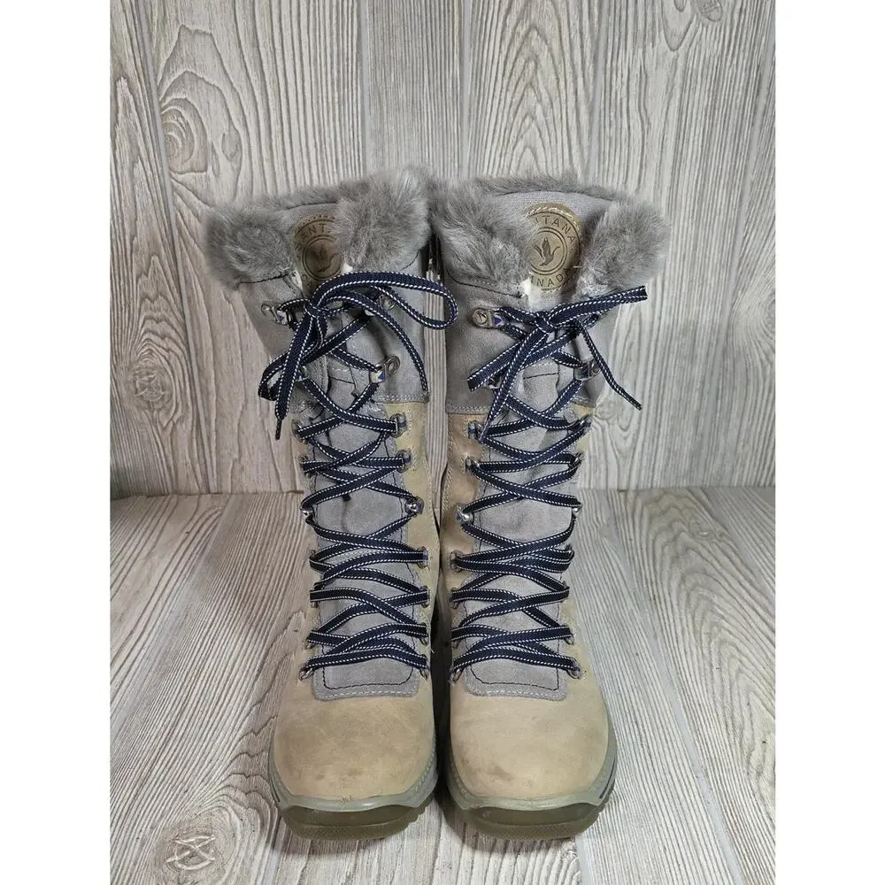 Santana Canada Morella Waterproof Faux Fur Lined Lace Up Winter Boots Womens 9
